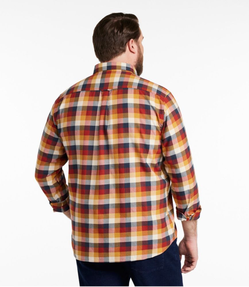 Men's Brushed Jaspé Twill Shirt, Plaid, Traditional Untucked Fit, Apple Cinnamon, small image number 5