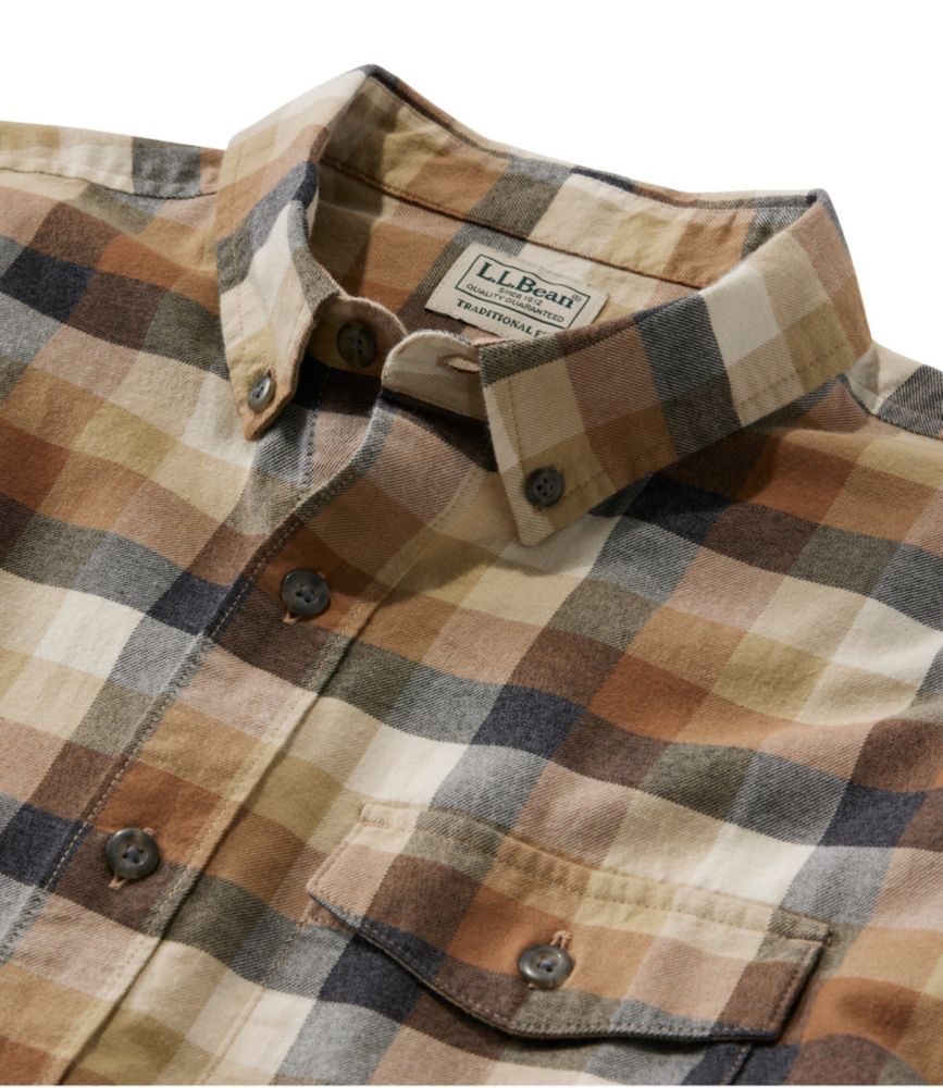 Men's Brushed Jaspé Twill Shirt, Plaid, Traditional Untucked Fit, Faded Sage, small image number 6