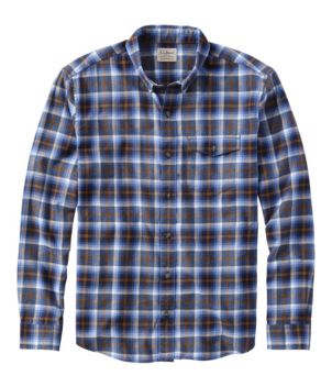 Men's Brushed Jaspé Twill Shirt, Plaid, Traditional Untucked Fit