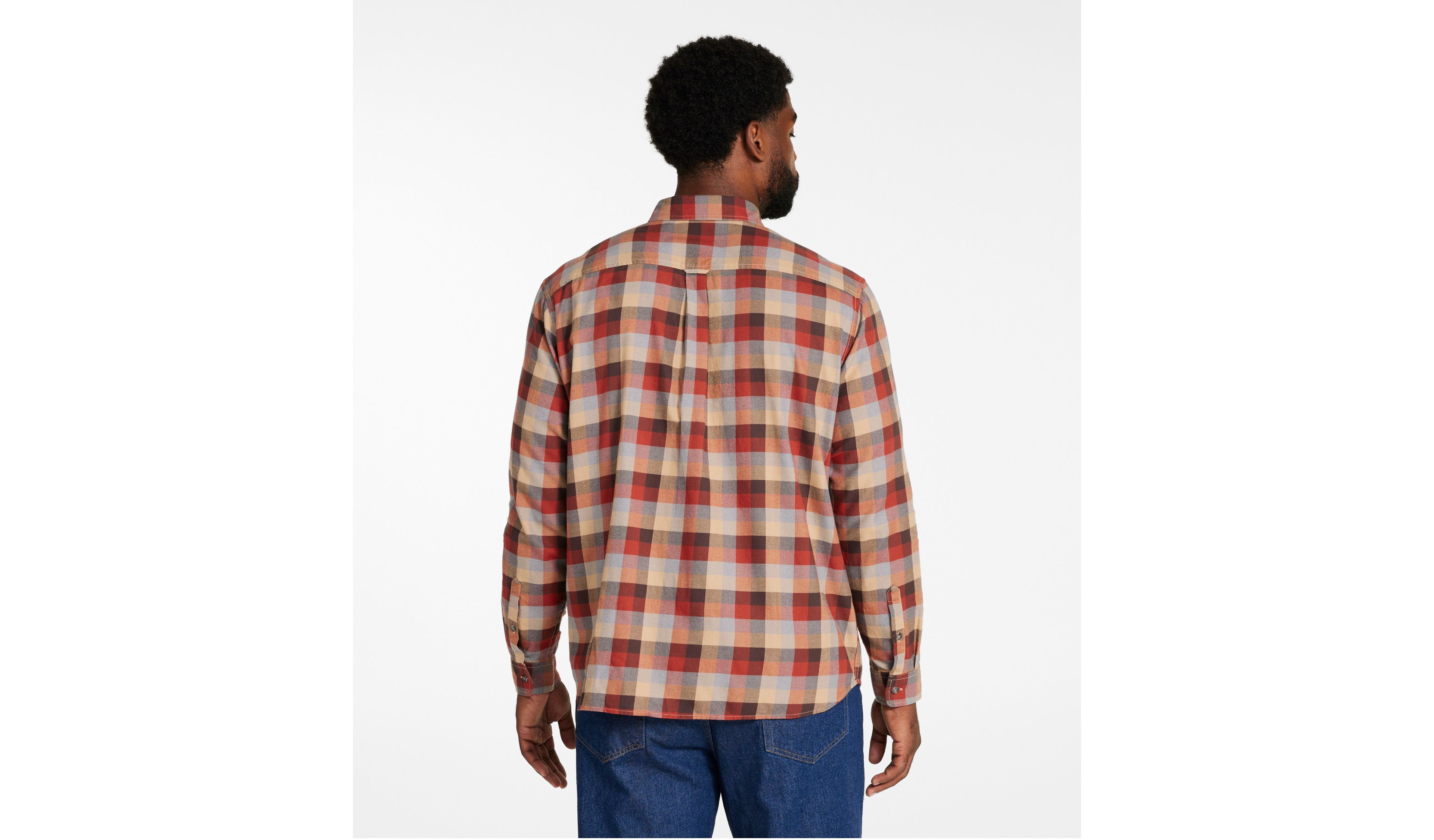 Men's Brushed Jaspé Twill Shirt, Traditional Fit, Plaid