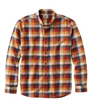 Men's Brushed Jaspé Twill Shirt, Plaid, Traditional Untucked Fit