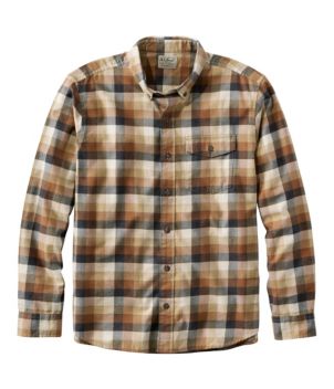 Men's Brushed Jaspé Twill Shirt, Plaid, Traditional Untucked Fit
