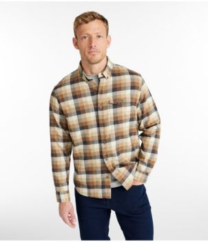 Men's Brushed Jaspé Twill Shirt, Plaid, Traditional Untucked Fit