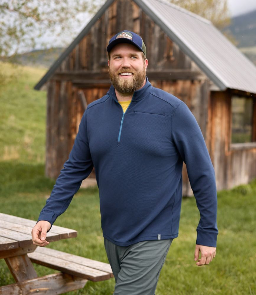 Men's VentureStretch Ottoman-Rib Pullover, Quarter-Zip, Weathered Oak, small image number 12