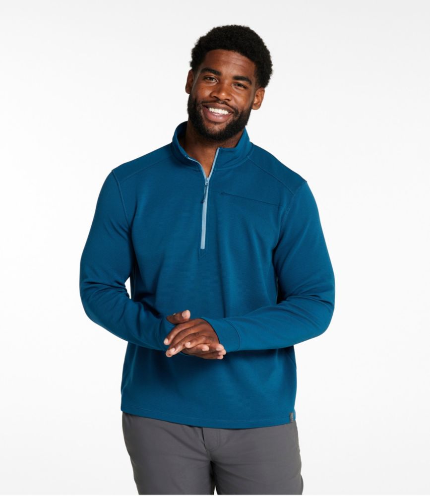 Men's VentureStretch Ottoman-Rib Pullover, Quarter-Zip