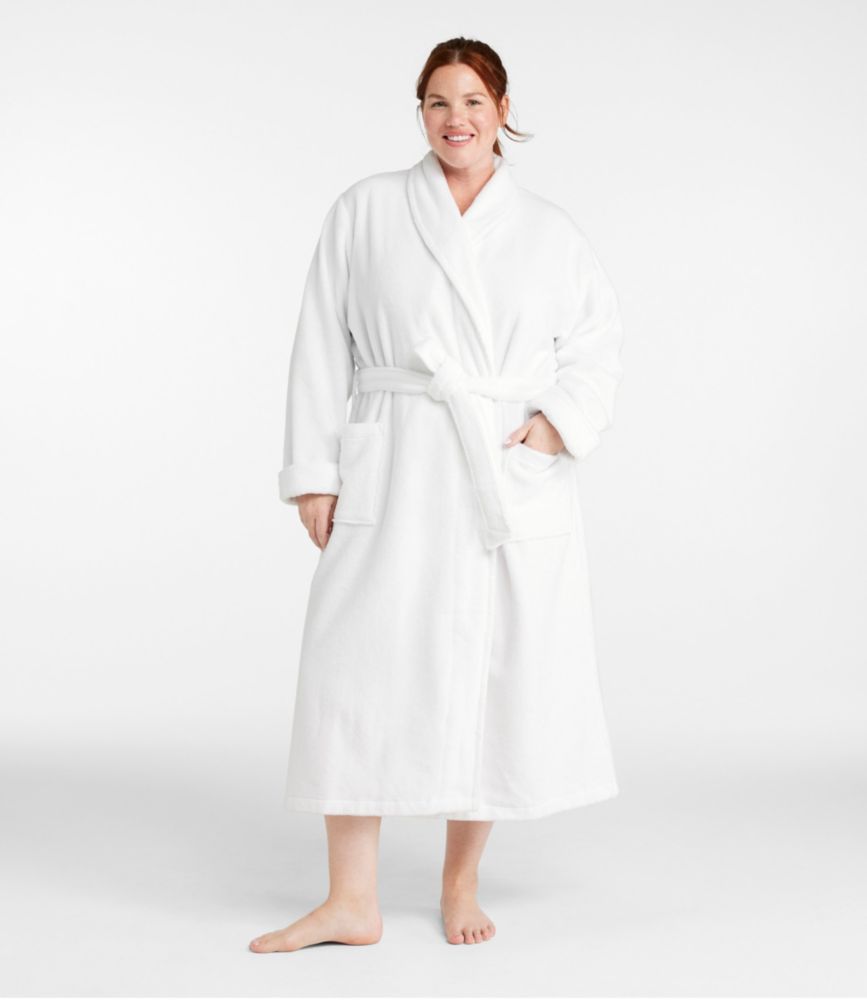 Women's Soft Plush Terry Robe, White, small image number 2