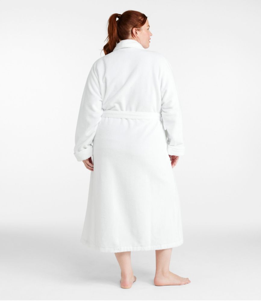 Women's Soft Plush Terry Robe, White, small image number 3