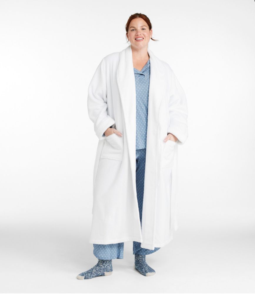 Women's Soft Plush Terry Robe, White, small image number 4