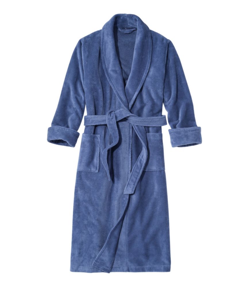 Women's Soft Plush Terry Robe, Deep Blue, small image number 1