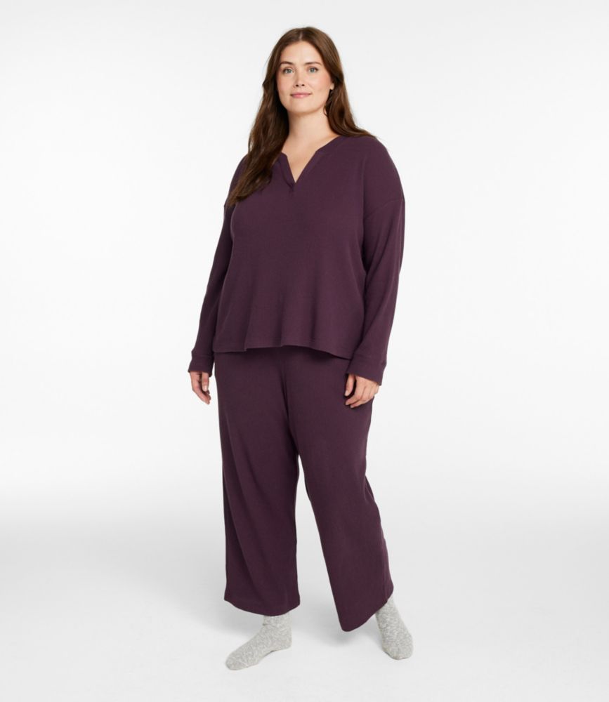 Women's Soft Waffle Sleep Set, Classic Navy Stripe, small image number 2