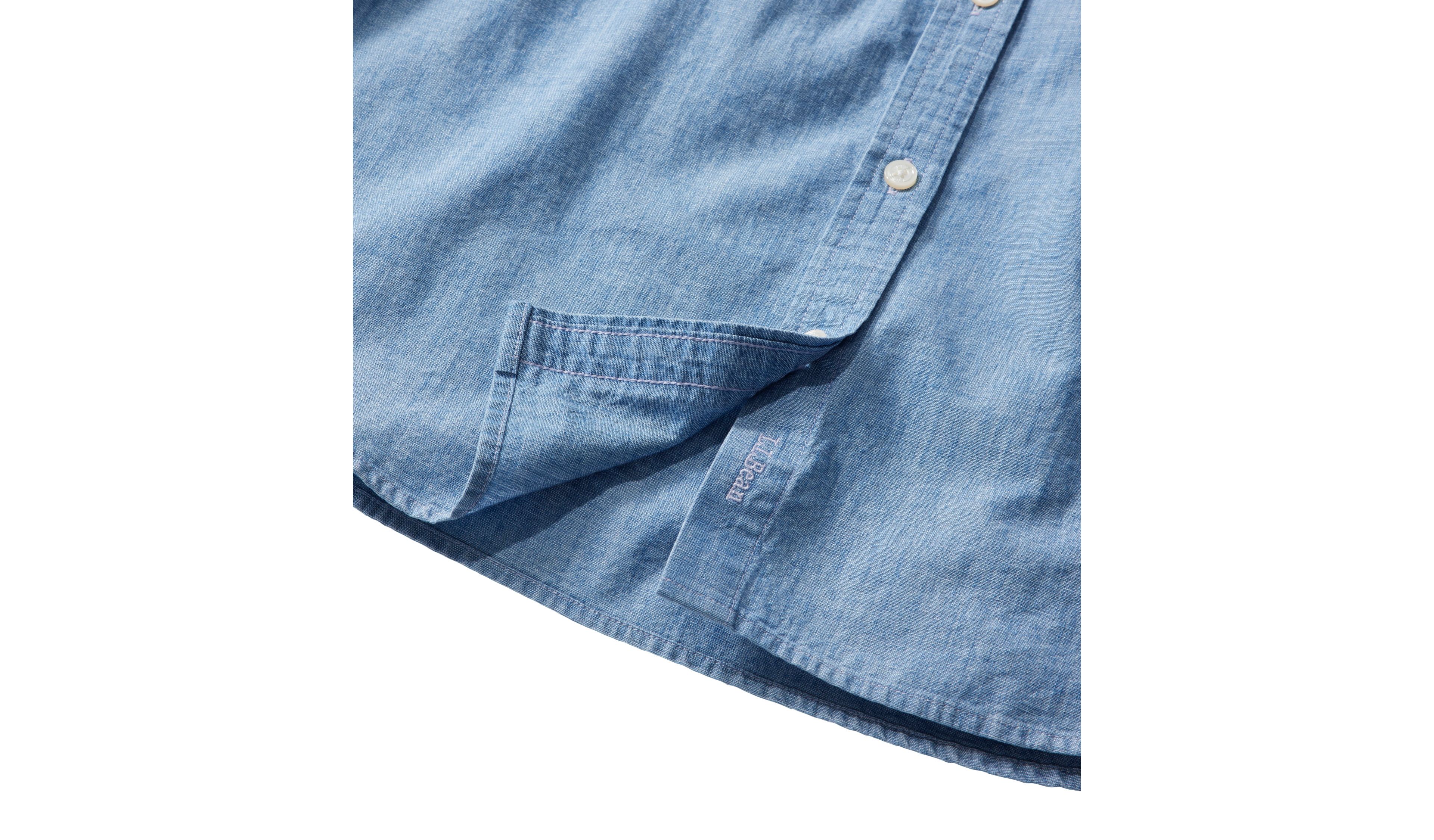 Women's Essential Cotton Shirt, Chambray Long Sleeve