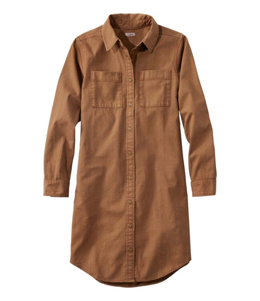 Women's L.L. Bean Heritage Washed Denim Shirt Dress, Garment-Dye