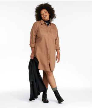 Women's L.L. Bean Heritage Washed Denim Shirt Dress, Garment-Dye