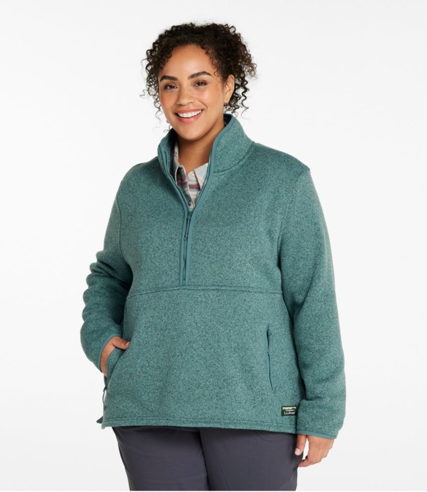 Women's L.L.Bean Sweater Fleece Half-Zip Pullover, Pewter, small image number 2
