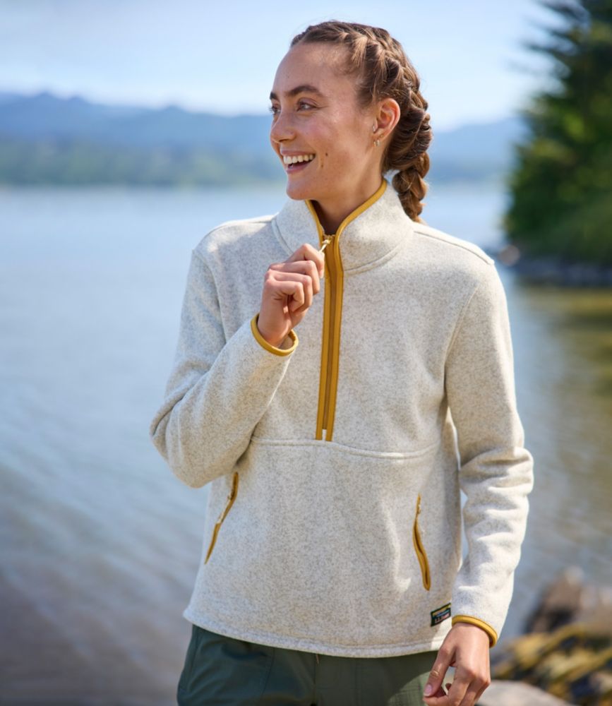 Women's L.L.Bean Sweater Fleece Half-Zip Pullover, Seaboard Blue, small image number 8