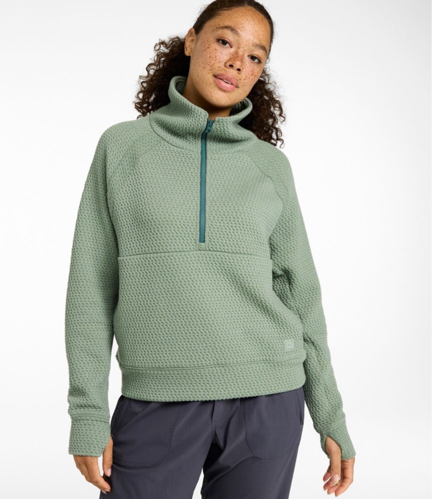 Women's Ridgeknit Half-Zip Pullover, Oversized