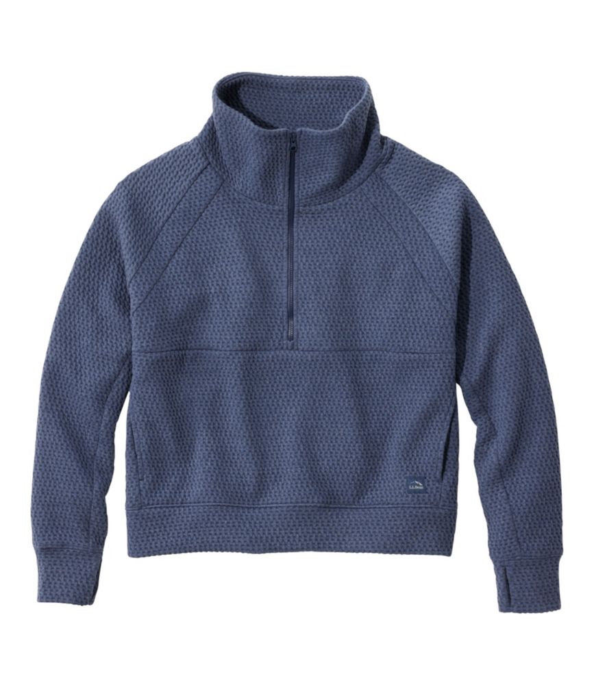 Women's Ridgeknit Half-Zip Pullover, Oversized, Nautical Navy, small image number 1