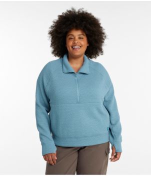 Women's Ridgeknit Half-Zip Pullover, Oversized, New