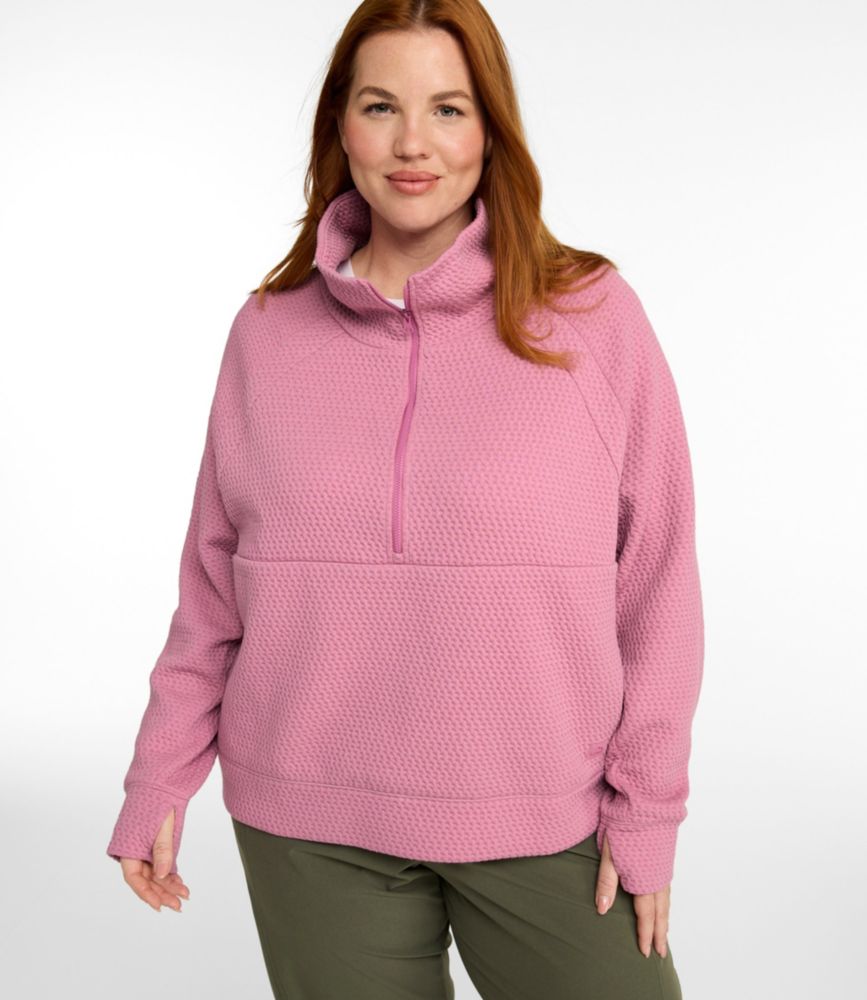 Women's Ridgeknit Half-Zip Pullover, Oversized