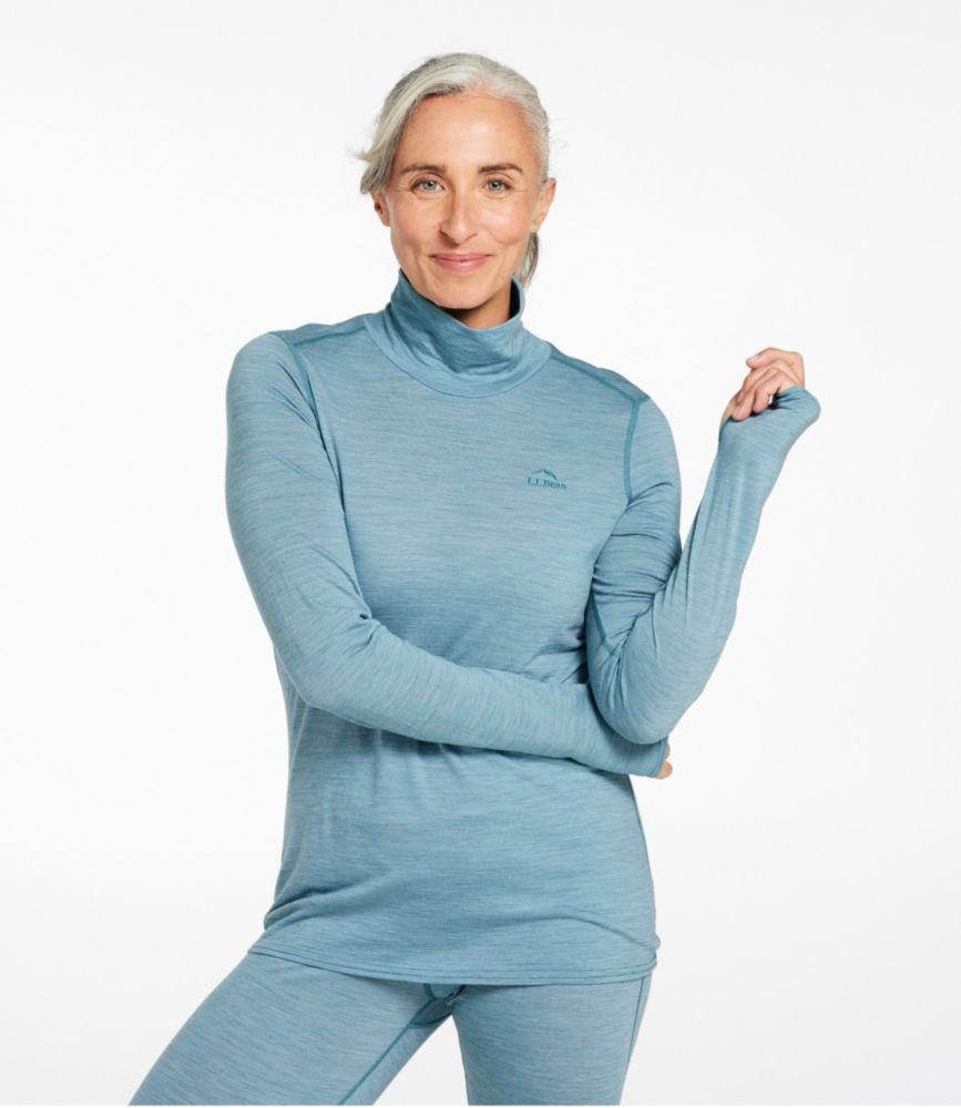 Women's Cresta Ultralight 150 Turtleneck, Stripe, Ocean Waves/Storm Teal, small image number 2