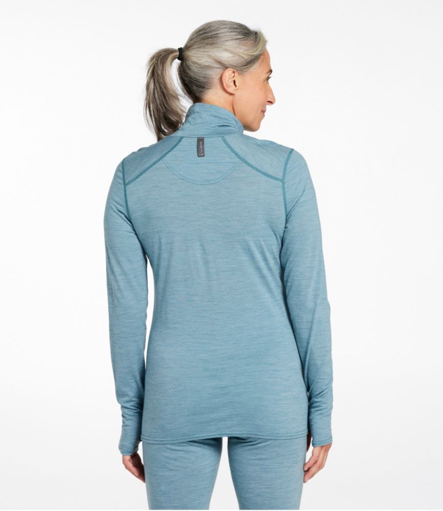 Women's Cresta Ultralight 150 Turtleneck, Stripe, Ocean Waves/Storm Teal, small image number 3