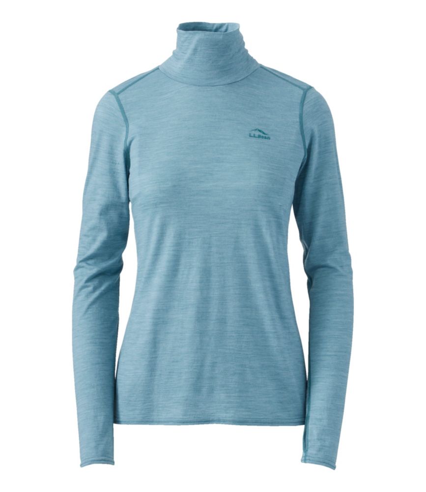 Women's Cresta Ultralight 150 Turtleneck, Stripe, Ocean Waves/Storm Teal, small image number 1