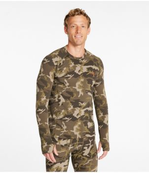 Men's L.L.Bean Heavyweight Base Layer Crew Top, Print
