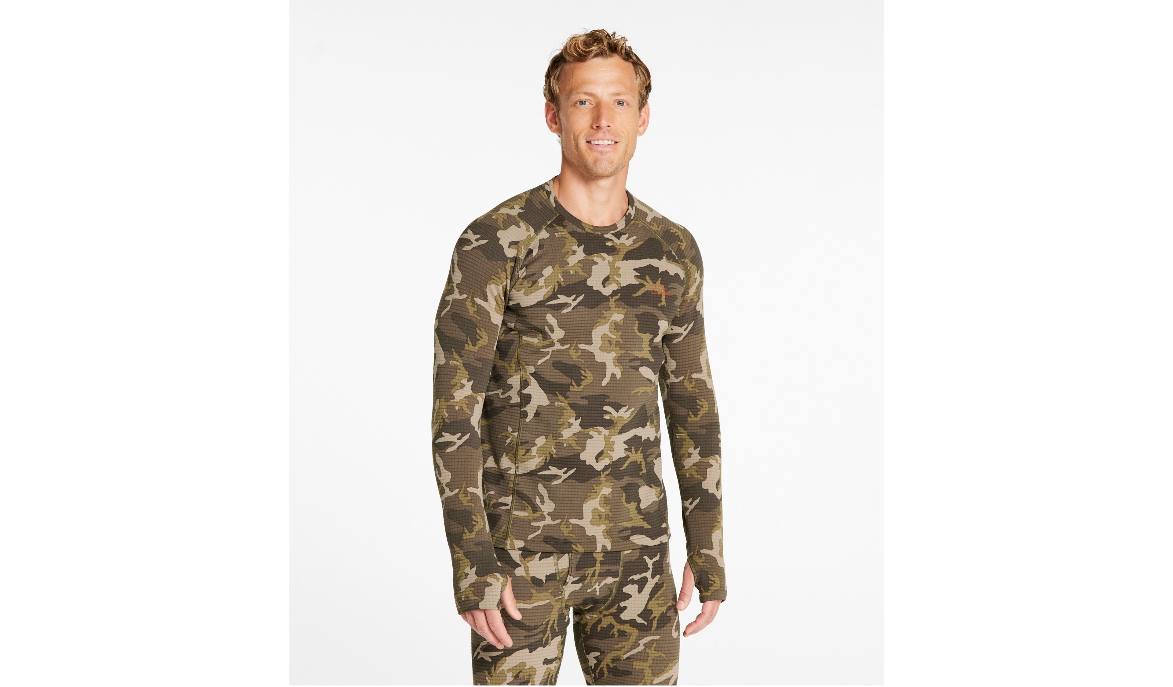 Men's L.L.Bean Heavyweight Base Layer Crew Top, Print