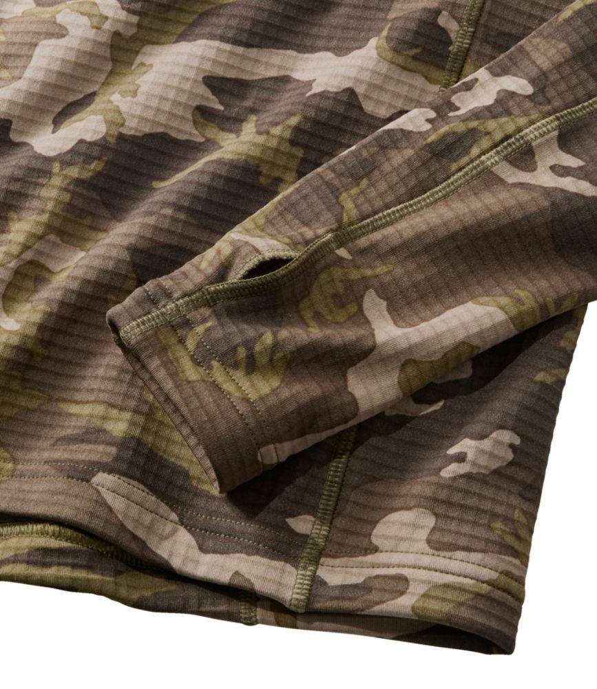 Men's L.L.Bean Heavyweight Base Layer Crew Top, Print, Kelp Green Camo, small image number 6