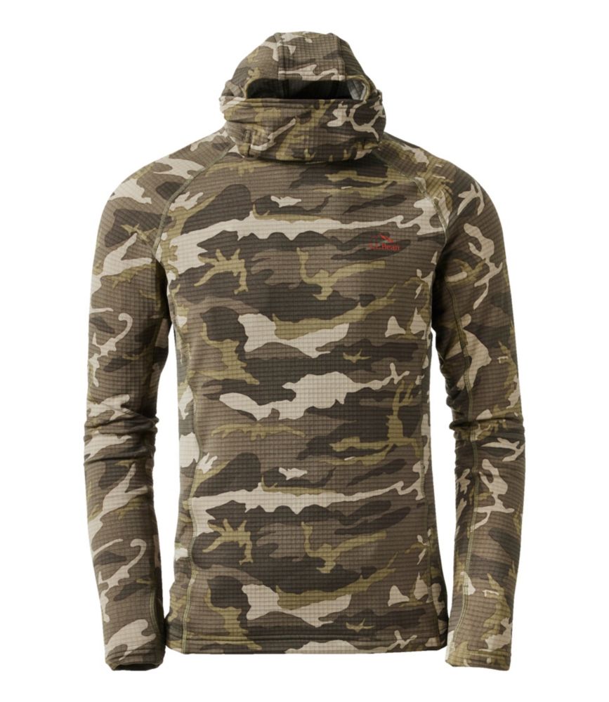 Men's L.L.Bean Heavyweight Base Layer Hoodie, Print, Kelp Green Camo, small image number 1