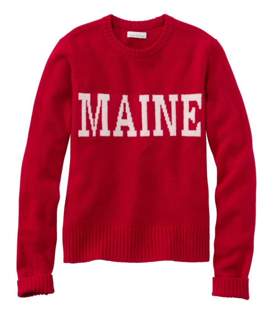 Women's Signature Camp Merino Wool Sweater, Pullover Intarsia, Royal Red Maine, small image number 1