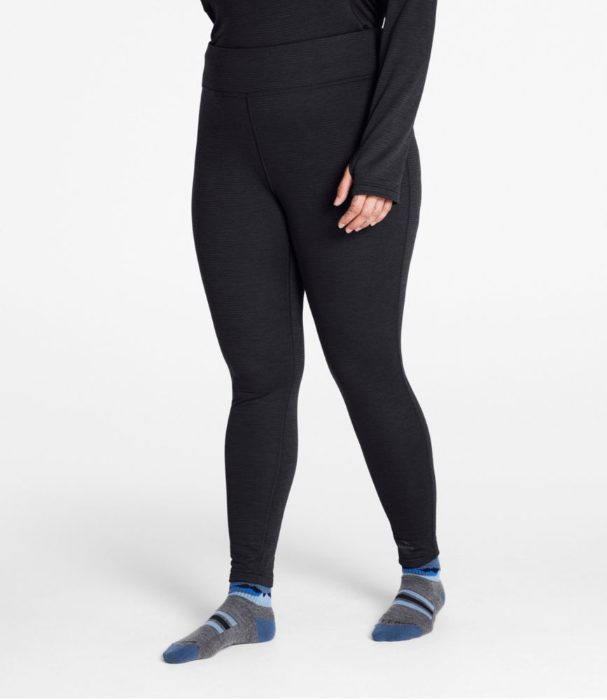 Women's L.L.Bean Midweight Base Layer Pants, Midnight Black, small image number 2