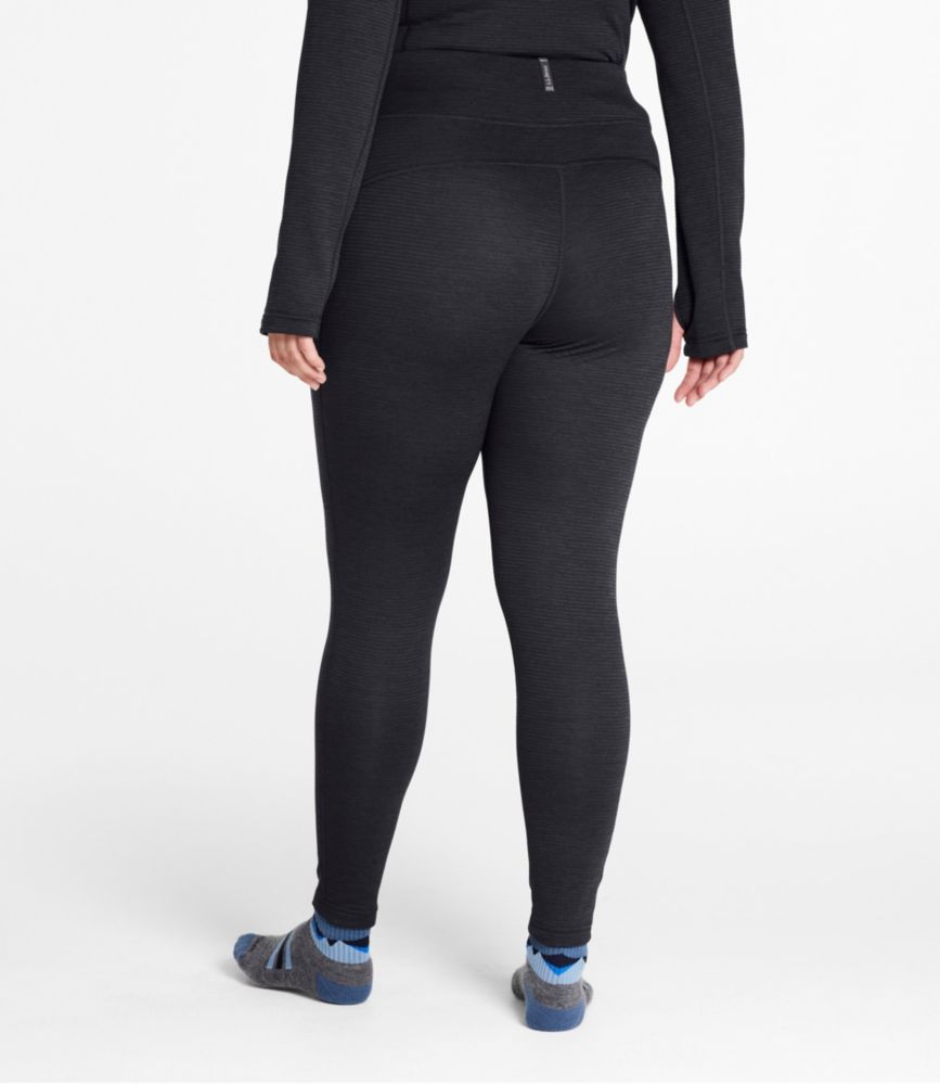 Women's L.L.Bean Midweight Base Layer Pants, Midnight Black, small image number 3
