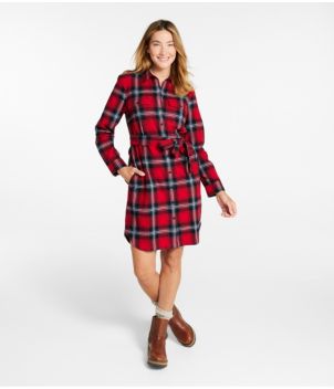 Women's Signature Camp Flannel Shirt Dress, Button-Front, New