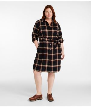 Women's Signature Camp Flannel Shirt Dress, Button-Front, New