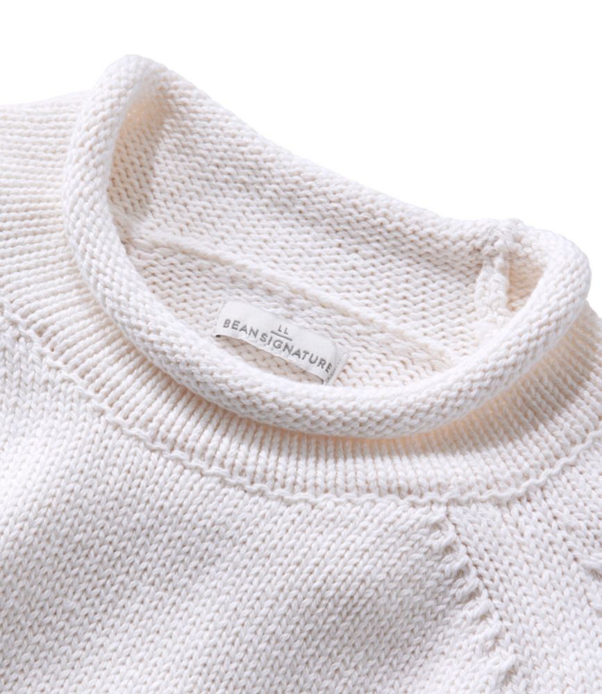 Women's Signature Original Cotton Sweater, Rollneck Novelty, Navy Birdseye, small image number 4