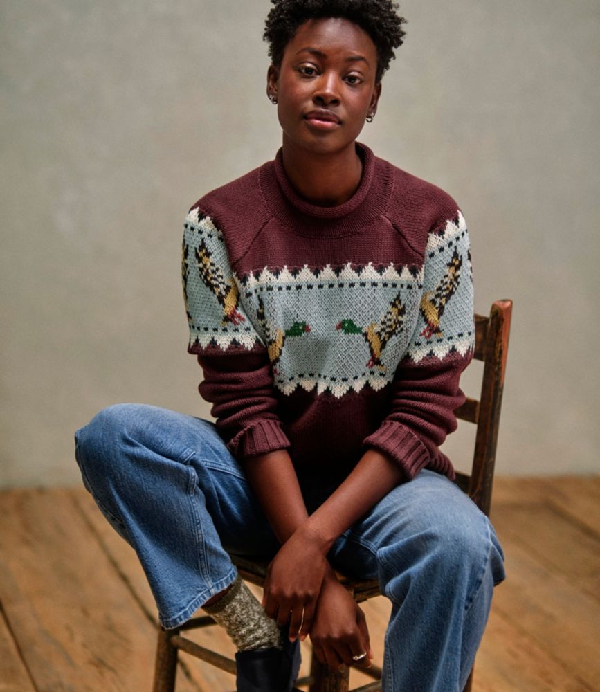 Women's Signature Original Cotton Sweater, Rollneck Novelty