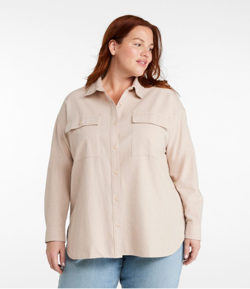 Women's Signature Camp Flannel Shirt, Heather, Oatmeal Heather, small image number 2