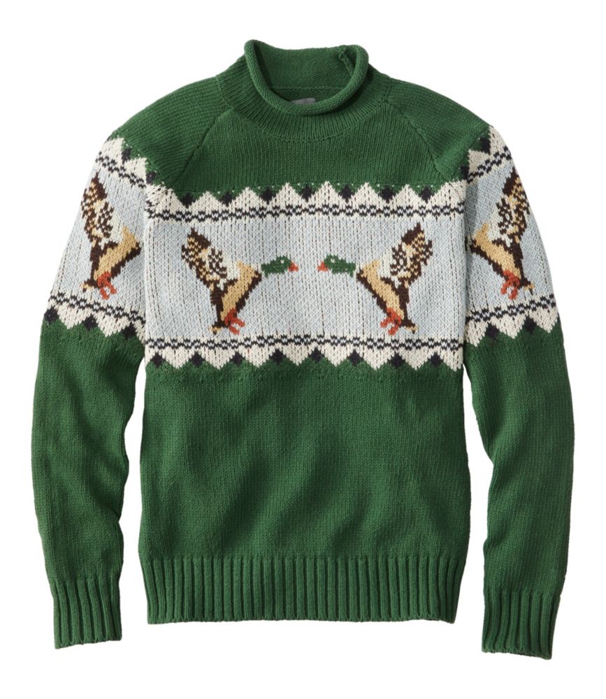 Men's Signature Organic Cotton Rollneck Sweater, Fair Isle