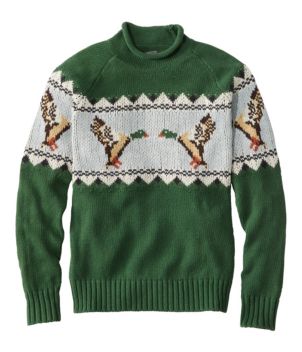Men's Signature Organic Cotton Rollneck Sweater, Fair Isle