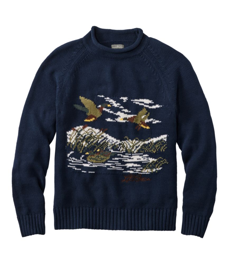 Men's Signature Organic Cotton Rollneck Sweater, Fair Isle