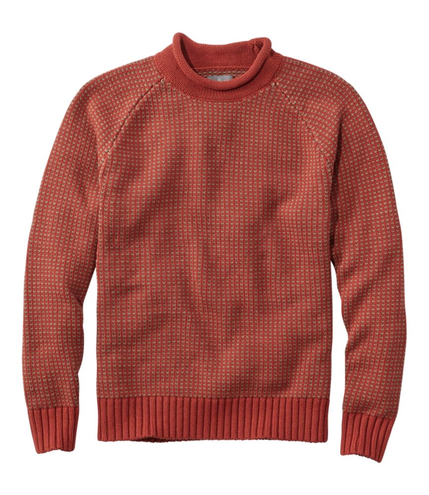 Men's Signature Organic Cotton Rollneck Sweater, Fair Isle