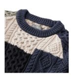 Men's Signature Cotton Fisherman Sweater, Crewneck, Colorblock