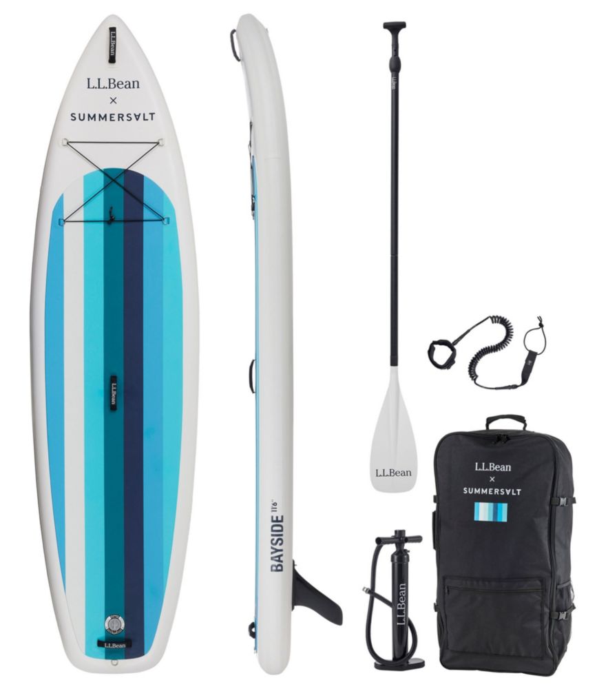 L.L.Bean X Summersalt Bayside Inflatable SUP Package, 11'6", Stripe Calypso, small image number 1