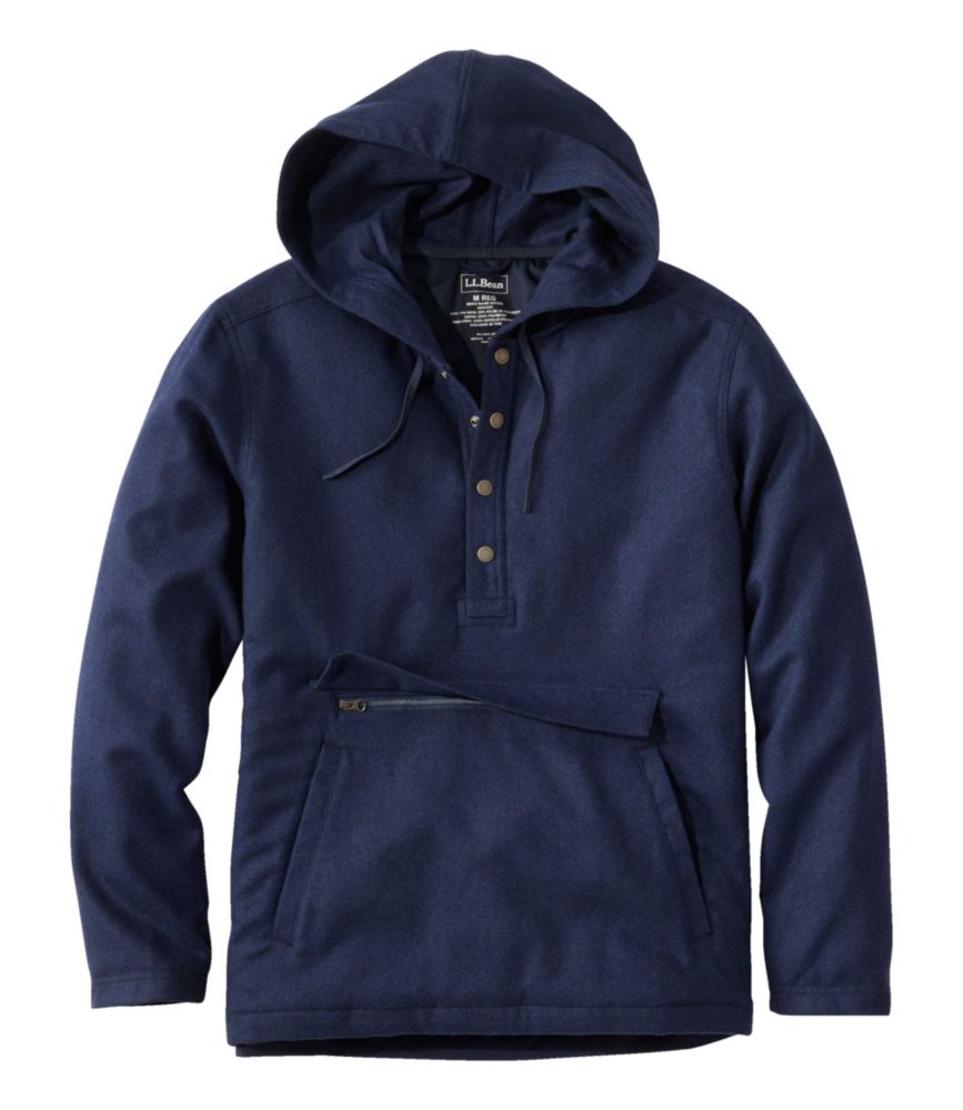 Men's Maine Guide Wool Anorak, Navy, small image number 1