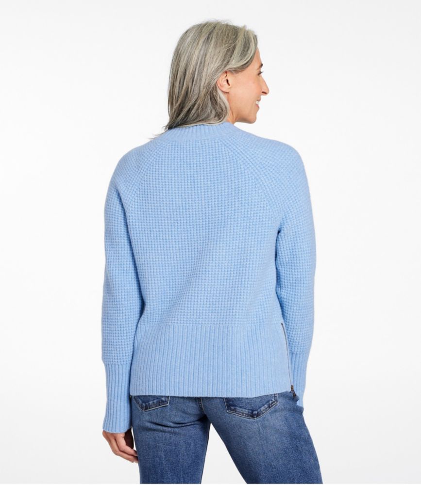 Women's SuperSoft Waffle Sweater, Crewneck, Blue Aster Heather, small image number 3