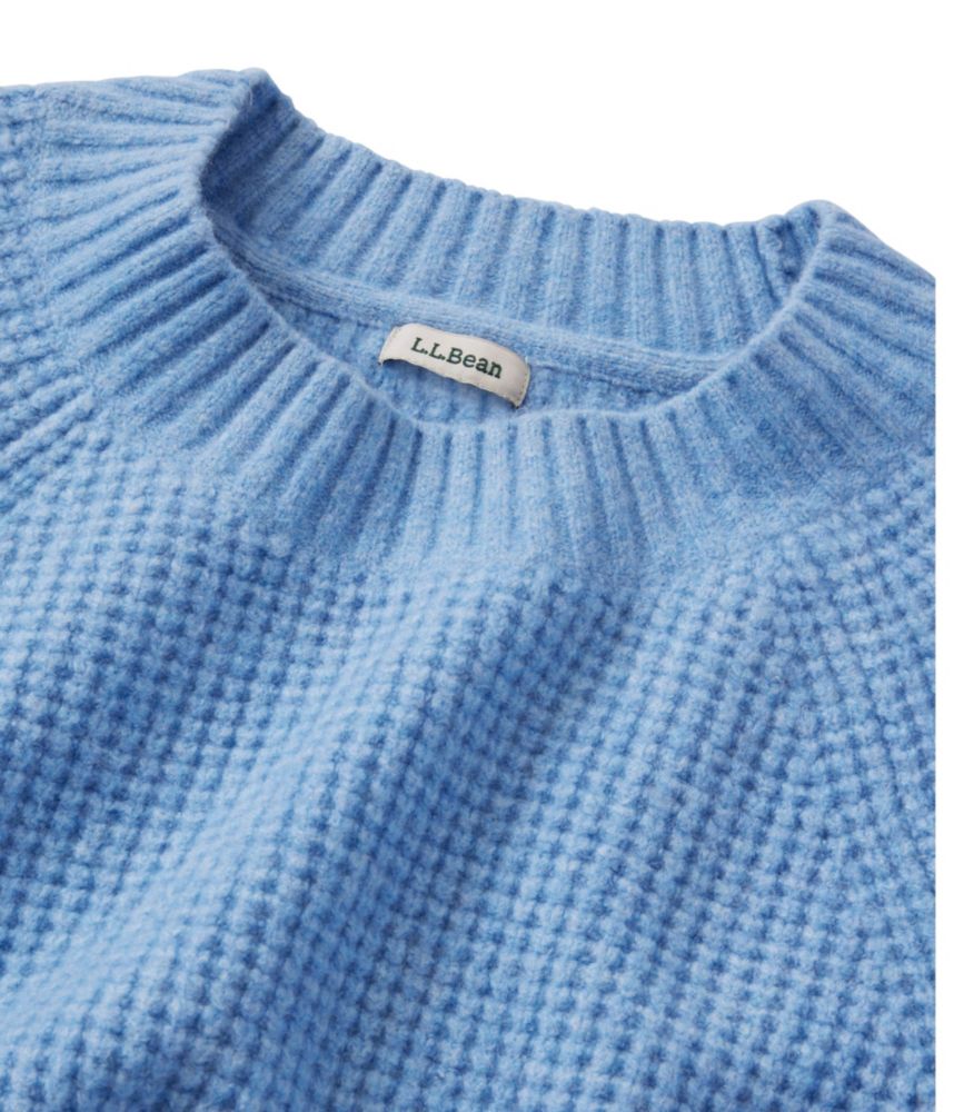 Women's SuperSoft Waffle Sweater, Crewneck, Blue Aster Heather, small image number 4