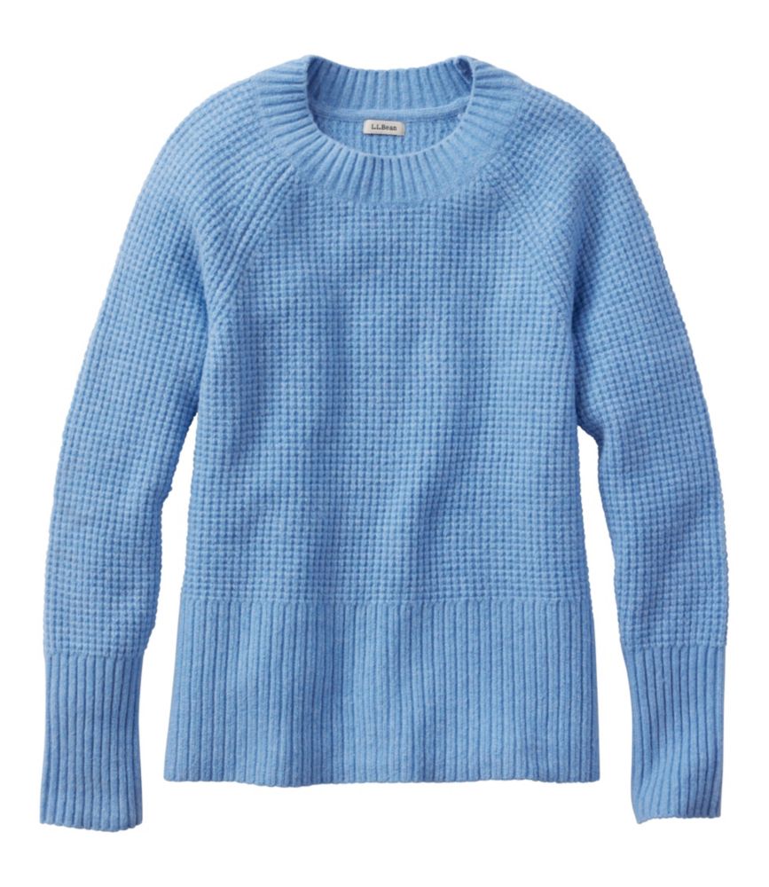 Women's SuperSoft Waffle Sweater, Crewneck, Blue Aster Heather, small image number 1