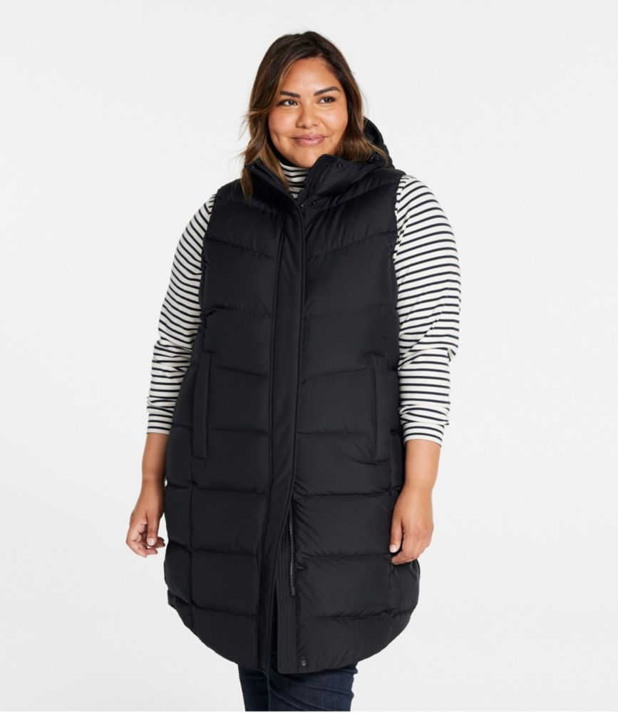 Women's Popham Puffer Long Vest, Midnight Black, small image number 2