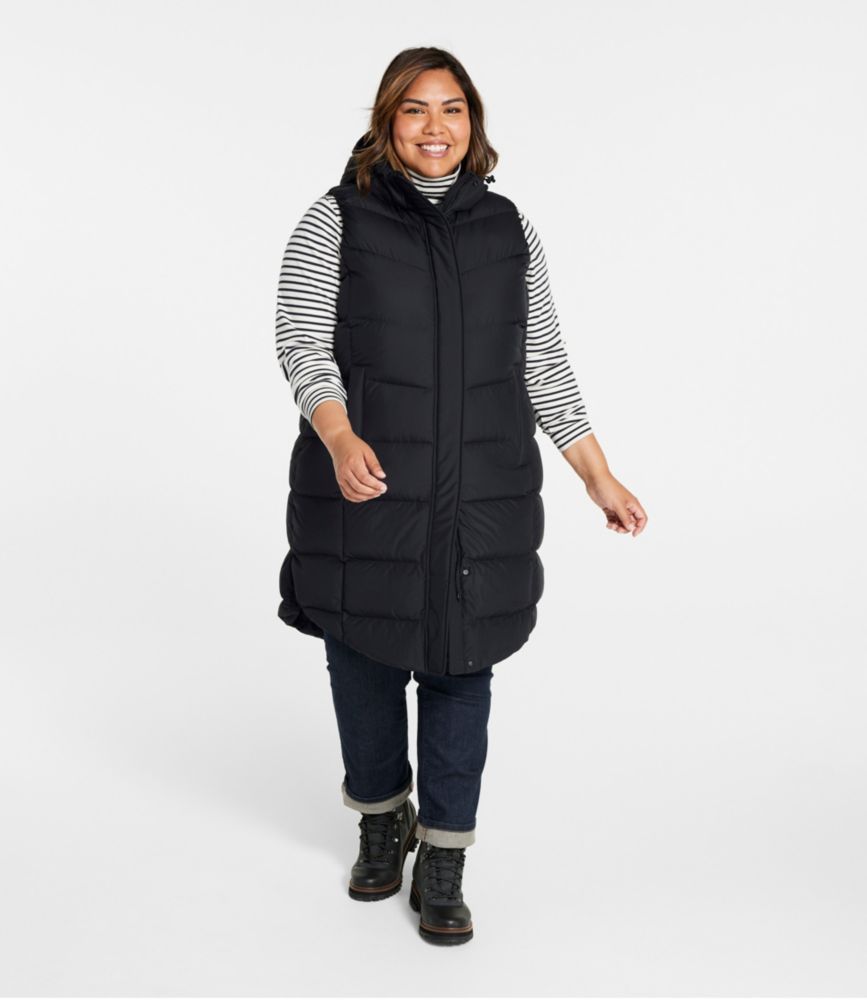 Women's Popham Puffer Long Vest, Midnight Black, small image number 4